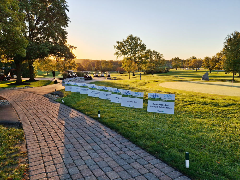 Golf Classic New Vienna Sponsor Signs on Golf Course